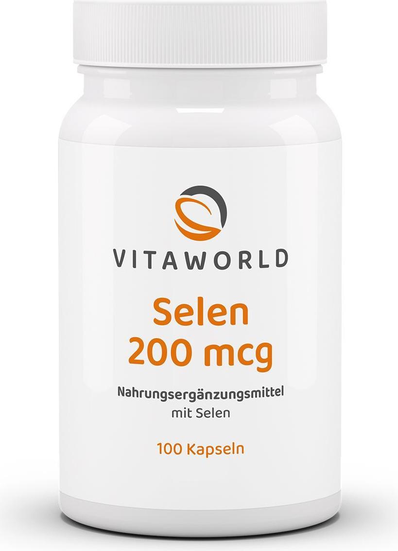Vitaworld Selen 200 mcg | 100 Kapseln | essenzielles Spurenelement | vegan 08925654