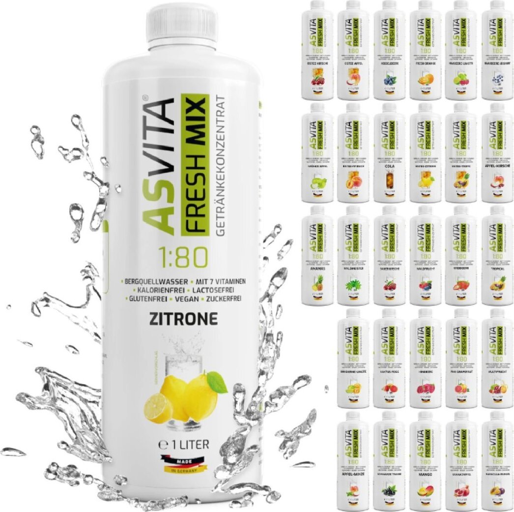 ASVita Fresh Mix Mineralgetränk 1/80 - 1L: Schw. Johannisbeere Geschmack: Schw. Johannisbeere 133000-012