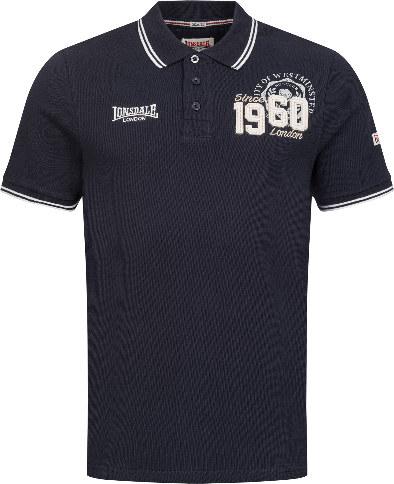 Herren Poloshirt schmale Passform FAKENHAM Dark Navy L Lonsdale 115014