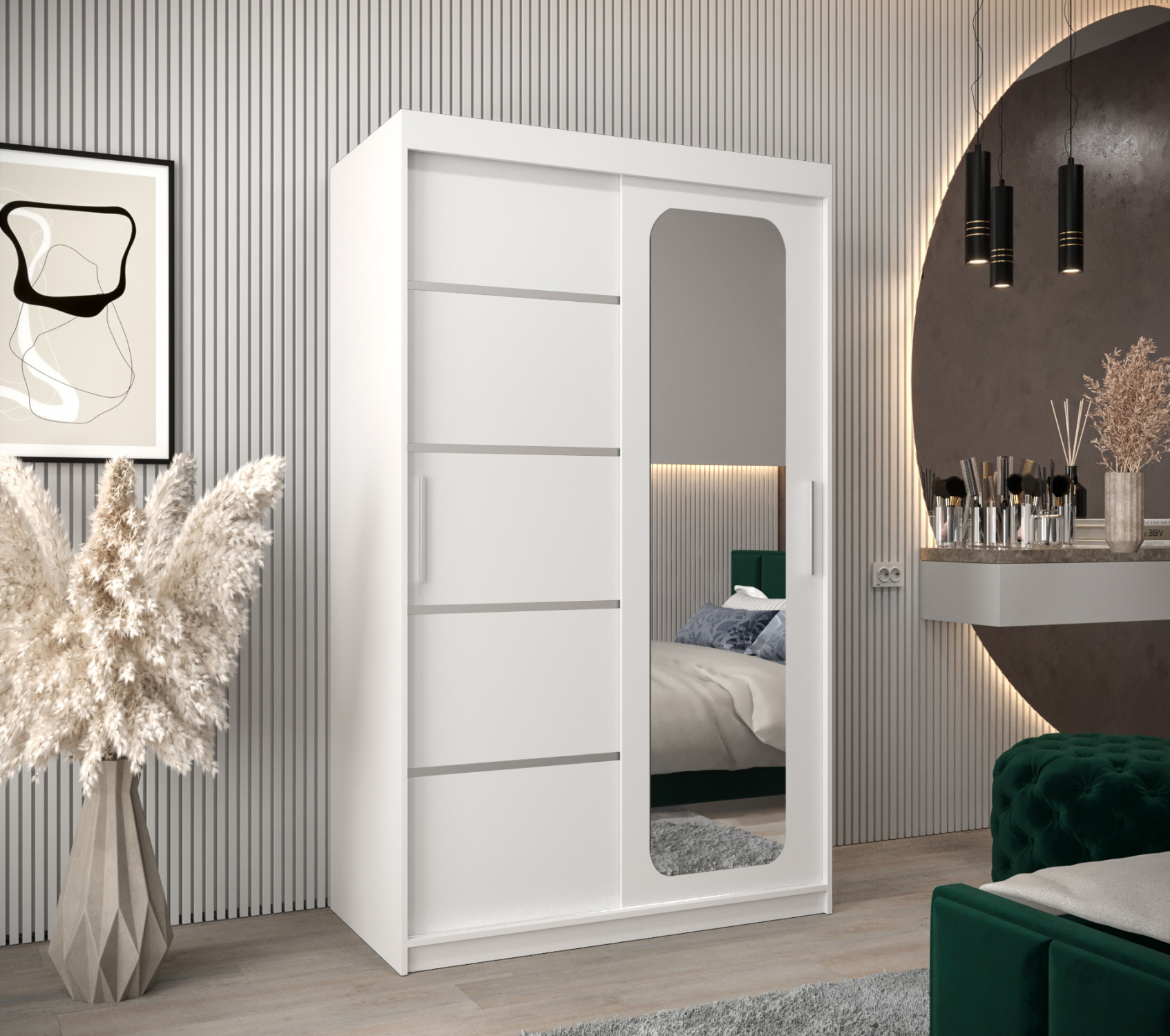 VENETI Spiegelschrank DONICELA 3 - 120 cm, weiß 064-08-19214