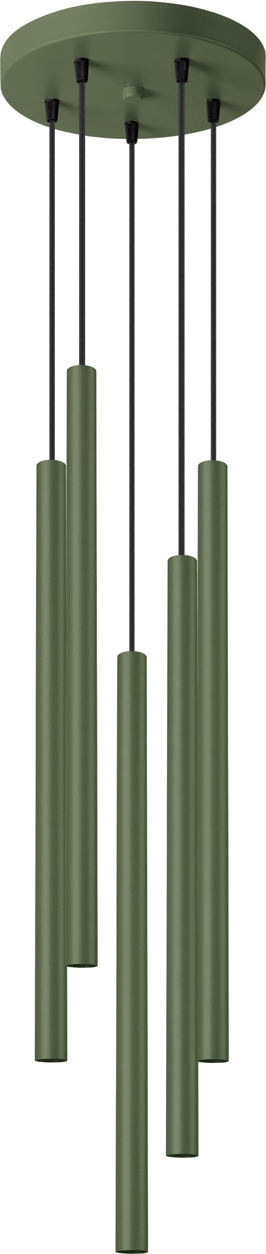 Pendelleuchte PASTELO 5P olivgrün 5xG9 8W Stahl 104x25x25cm Sollux Lighting