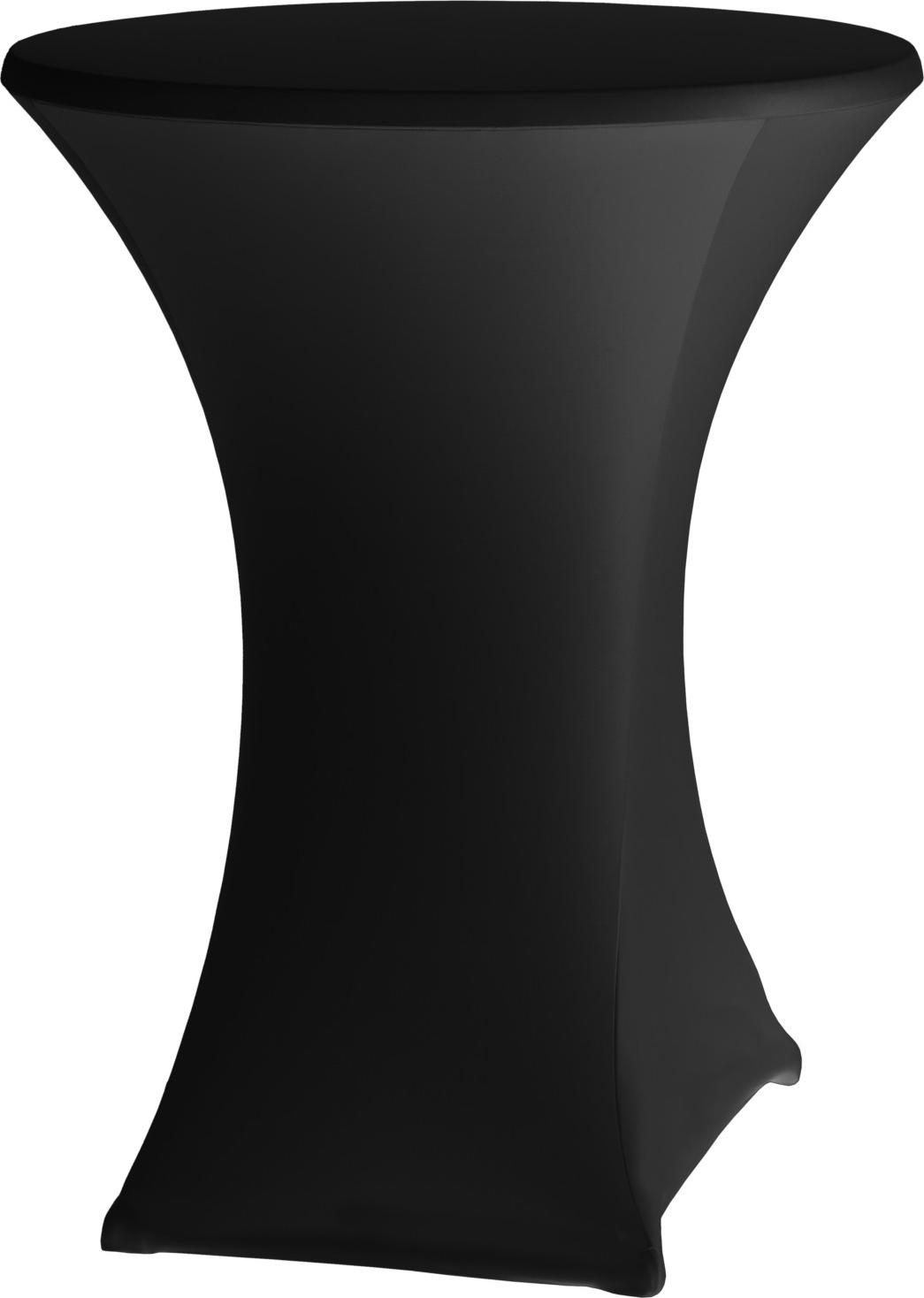 Runde Tischdecke ohne Bügeln Ø 80cm Jersey Stoff schwarz - Hendi 813164