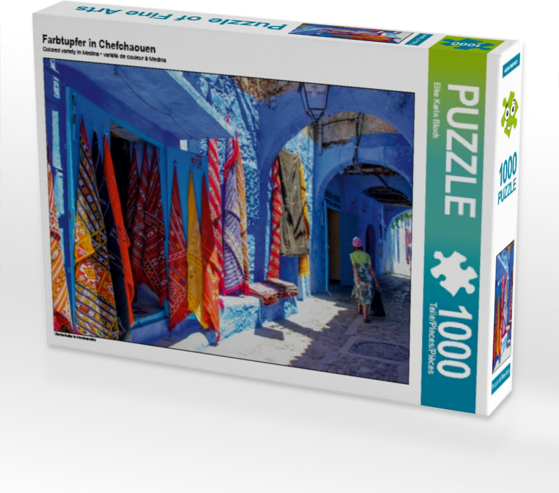 CALVENDO Puzzle Farbtupfer in Chefchaouen | 1000 Teile Lege-Größe 64x48cm Foto-Puzzle für glückliche Stunden