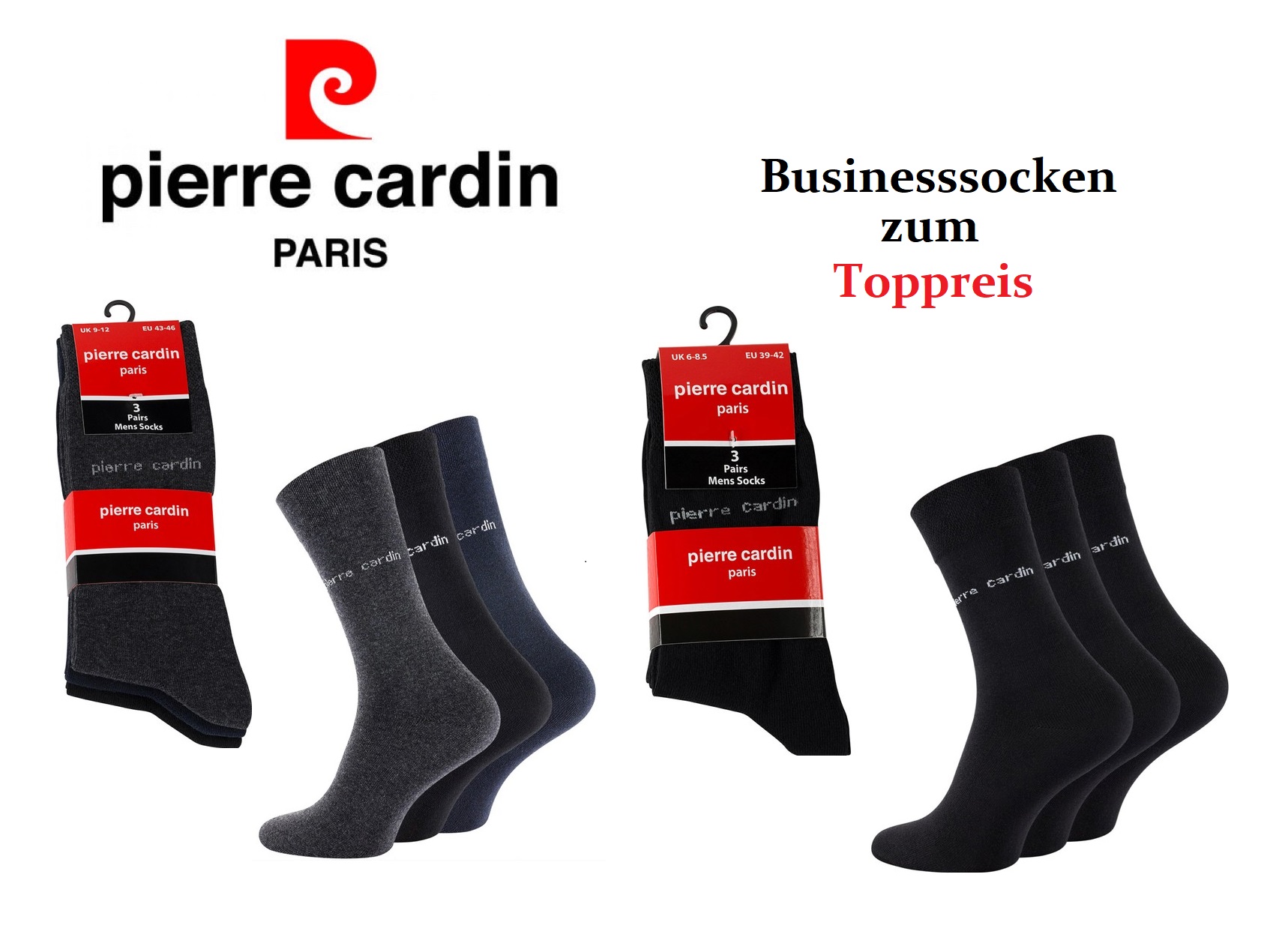 6 Paar Pierre Cardin Socken Herrensocken Herren Freizeitsocken 6er Pack 
