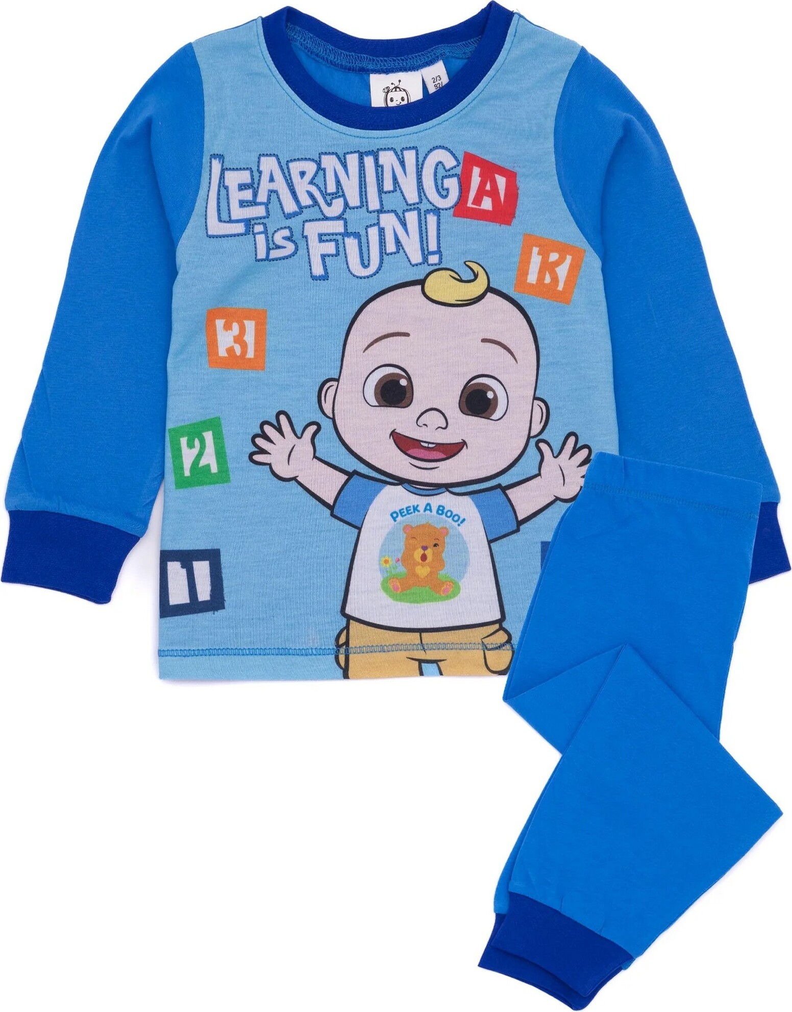 Pigiama Ufficiale CoComelon Pigiamino CoComelon Ufficiale Per Bambini - Set Maniche Lunghe Blu Pantaloni Pigiama