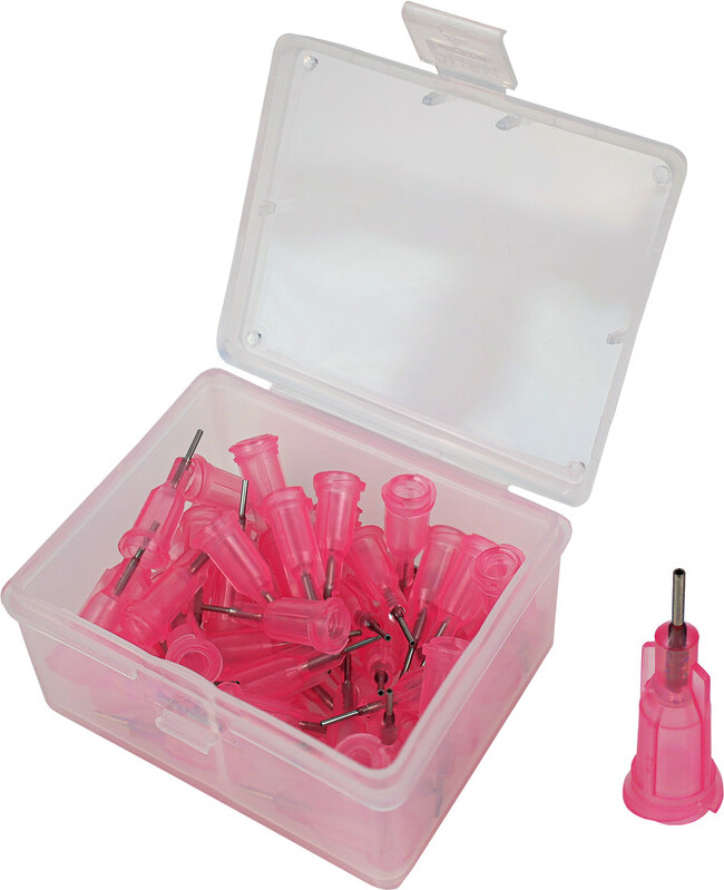 WETEC Dosiernadeln, Ø Innen 0,61 mm, Länge 6,35 mm, pink DOS10.620 (Pack à 50 Stück)