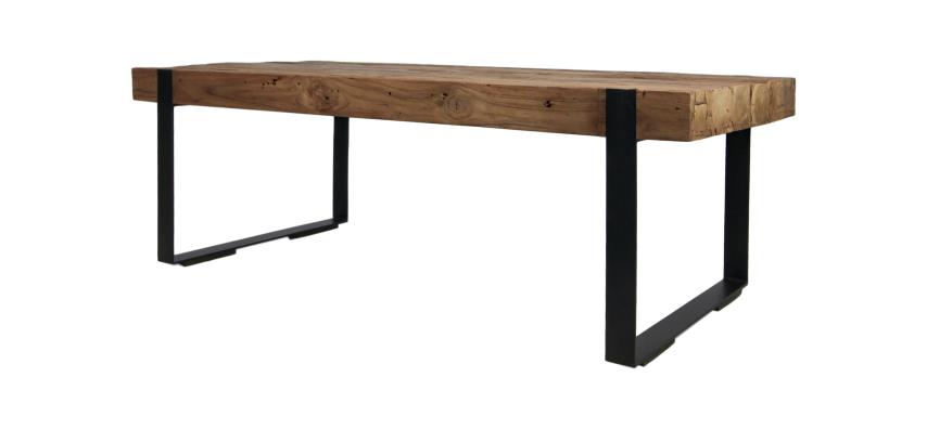 HSM Couchtisch Norton - 130x60 cm -Teak Recyclingholz / Eisen HCIR130