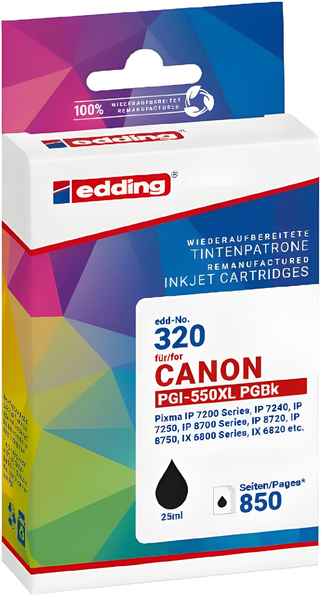 Edding EDD-320, Čierna, 25 ml, 1 kusov, 850 strany, Balenie po jednom kuse