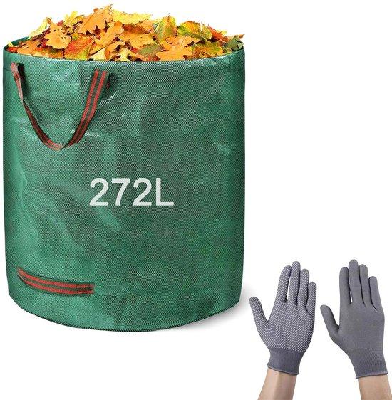 Unyqoos® Robuster, selbststehender Gartenabfallsack 272 L – faltbarer Polypropylen-Sack mit stabilen Tragegriffen für Laub & Grünabfall