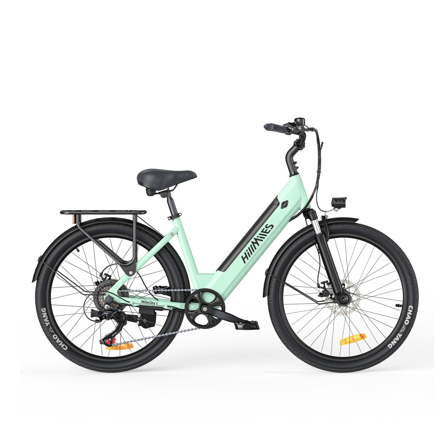 Elektrický bicykel HillMilES MileCity 1 - Motor 250W Batéria 36V13Ah 26-Palcové Pneumatiky Mechanické Kotúčové Brzdy - Zelená