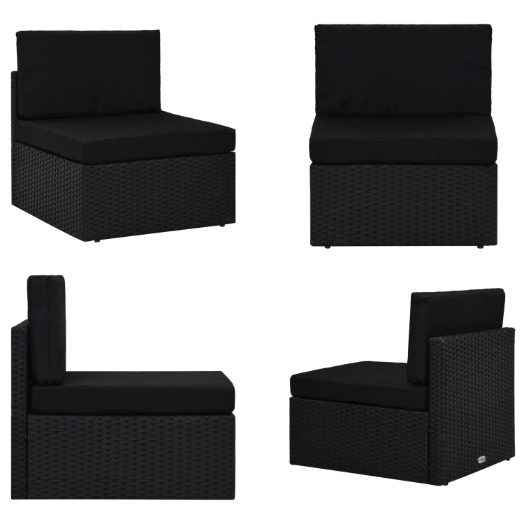 vidaXL Modulares Mittelsofa Poly Rattan Schwarz - Mittelsofa - Mittelsofas - Sofa-Mittelstück - Sofa-Mittelstücke HL49498
