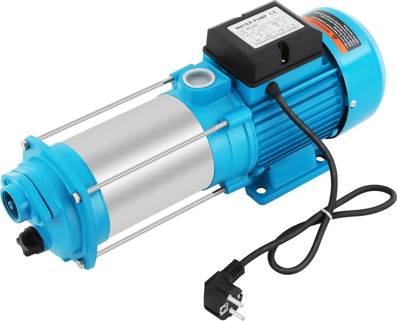 Odstredivé čerpadlo - Záhradné čerpadlo 230 V - 2500 W - 3000 l/h - Max. 850 kPa (8,5 bar) - Nerezová oceľ - Na zásobovanie vodou a odvodňovanie