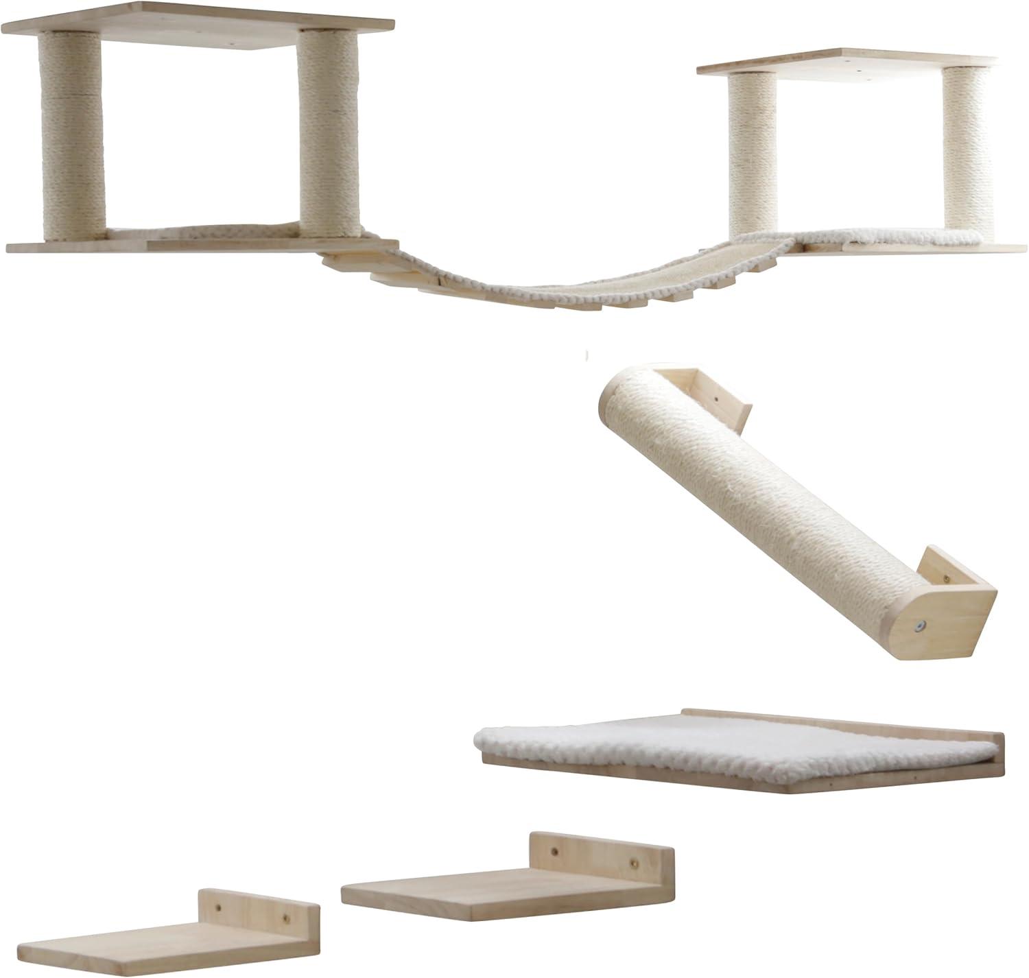 Kerbl Katzenspielplatz Top XL (Farbe weiß, max. Belastbarkeit 5 kg, 7-teilig) 81678