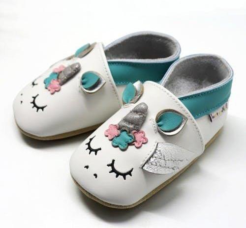 Lait et Miel Hausschuhe Leder Krabbelschuhe Einhorn