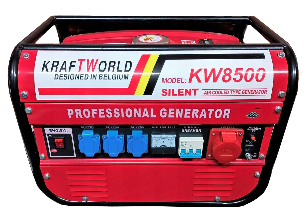 KraftWorld Trojfázová benzínová elektrocentrála KW-8500 2 kW