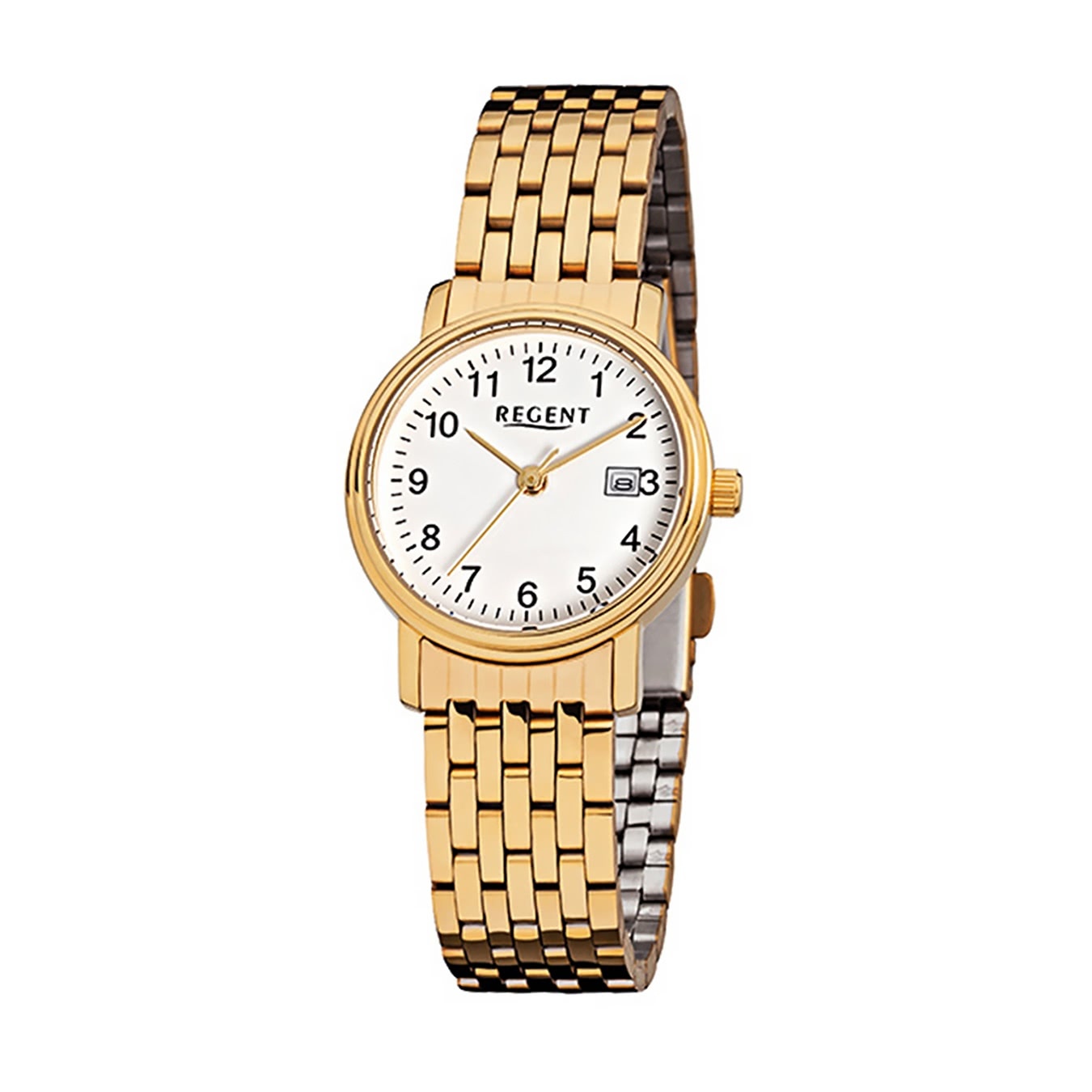 Regent oceľové dámske hodinky F-717 quartz náramok zlaté D2URF717