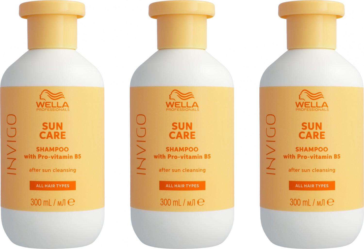 Wella Invigo Sun Care 3 x 300 ml Haarshampoo After Sun Shampoo Set