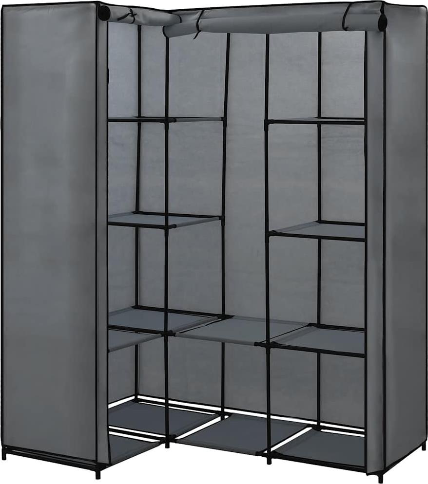 vidaXL Eckkleiderschrank Grau 130 x 87 x 169 cm 282452