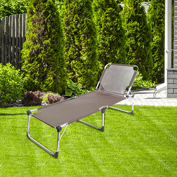 Haushalt International Dreibeinliege / Sonnenliege, taupe
