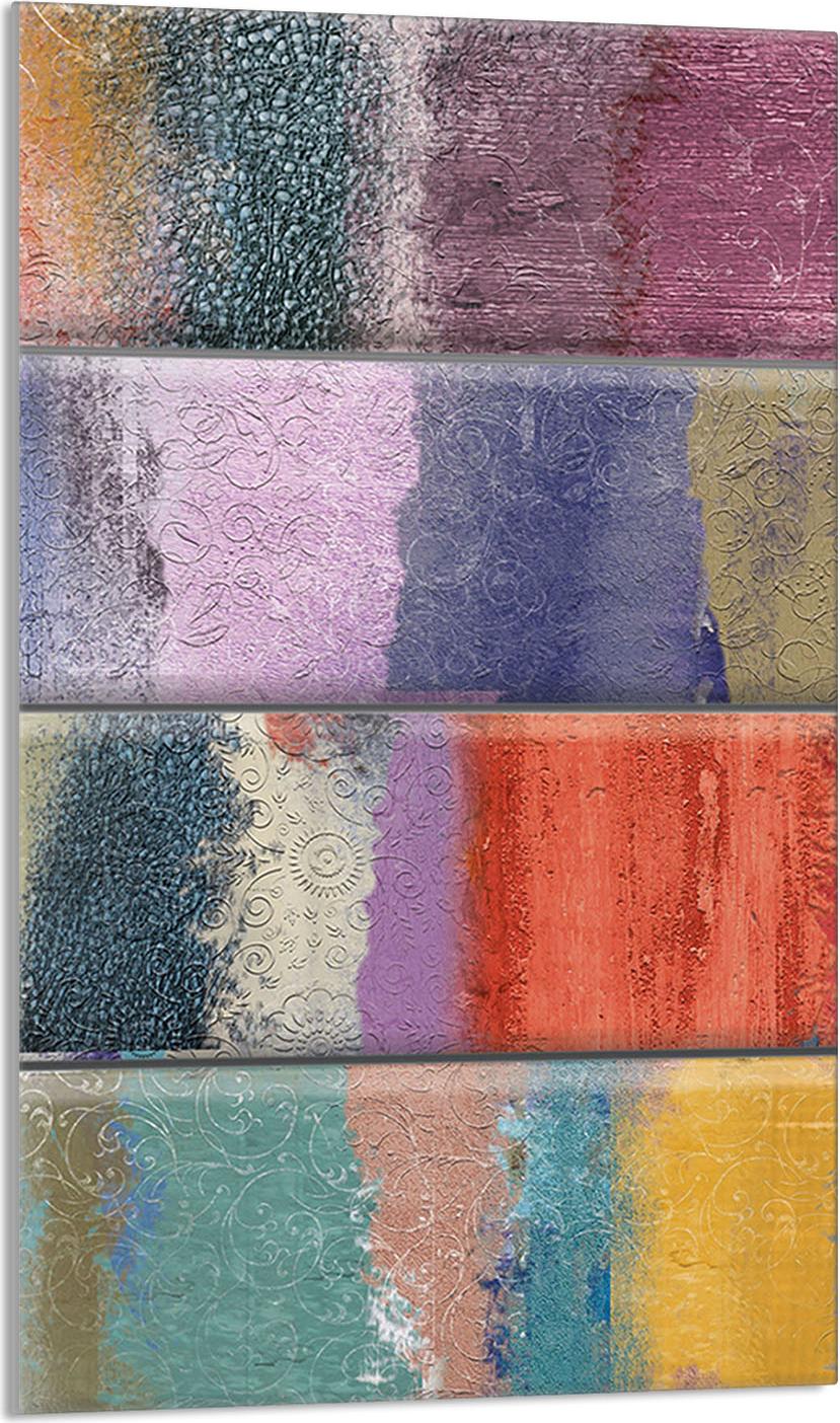 TMK ArtDeko Herdabdeckplatte 30x52 Glaskeramikfeld Abdeckung Spritzschutz Glasplatte Deko Schneidebrett, Holz Bunt