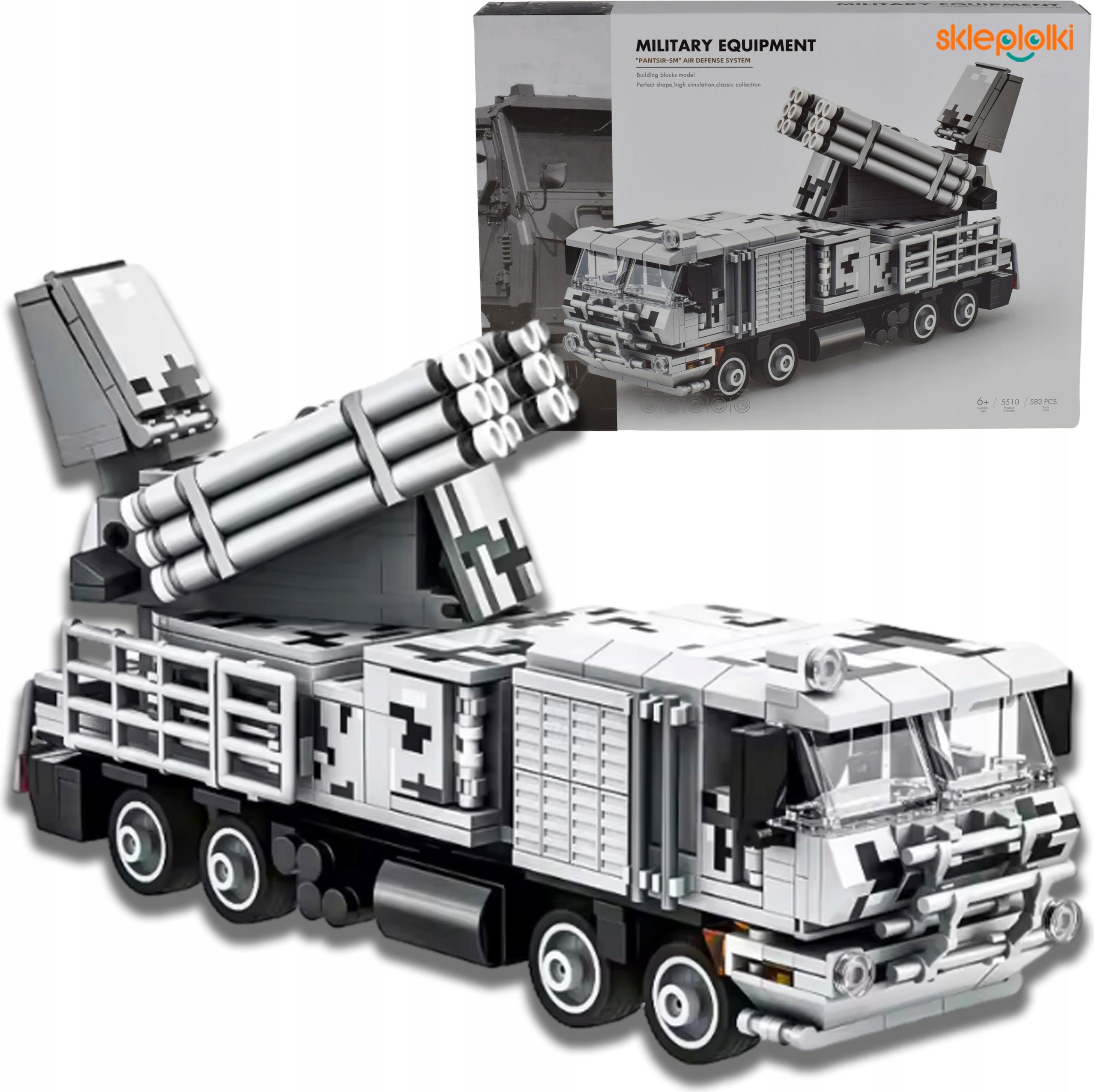 SklepLolki Lolex | Baukasten Lastwagen Luftverteidigung - 582 Teile - 13,5 X 26,6 X 9,7 Cm - Militärisches Spielzeug - Modellbau