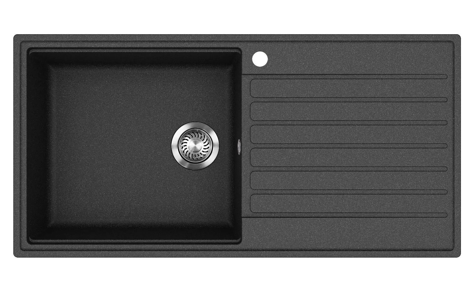 Gurari Granitspüle SQK103 Granitspüle 1000 x 500 mm Schwarz Einbau Spüle