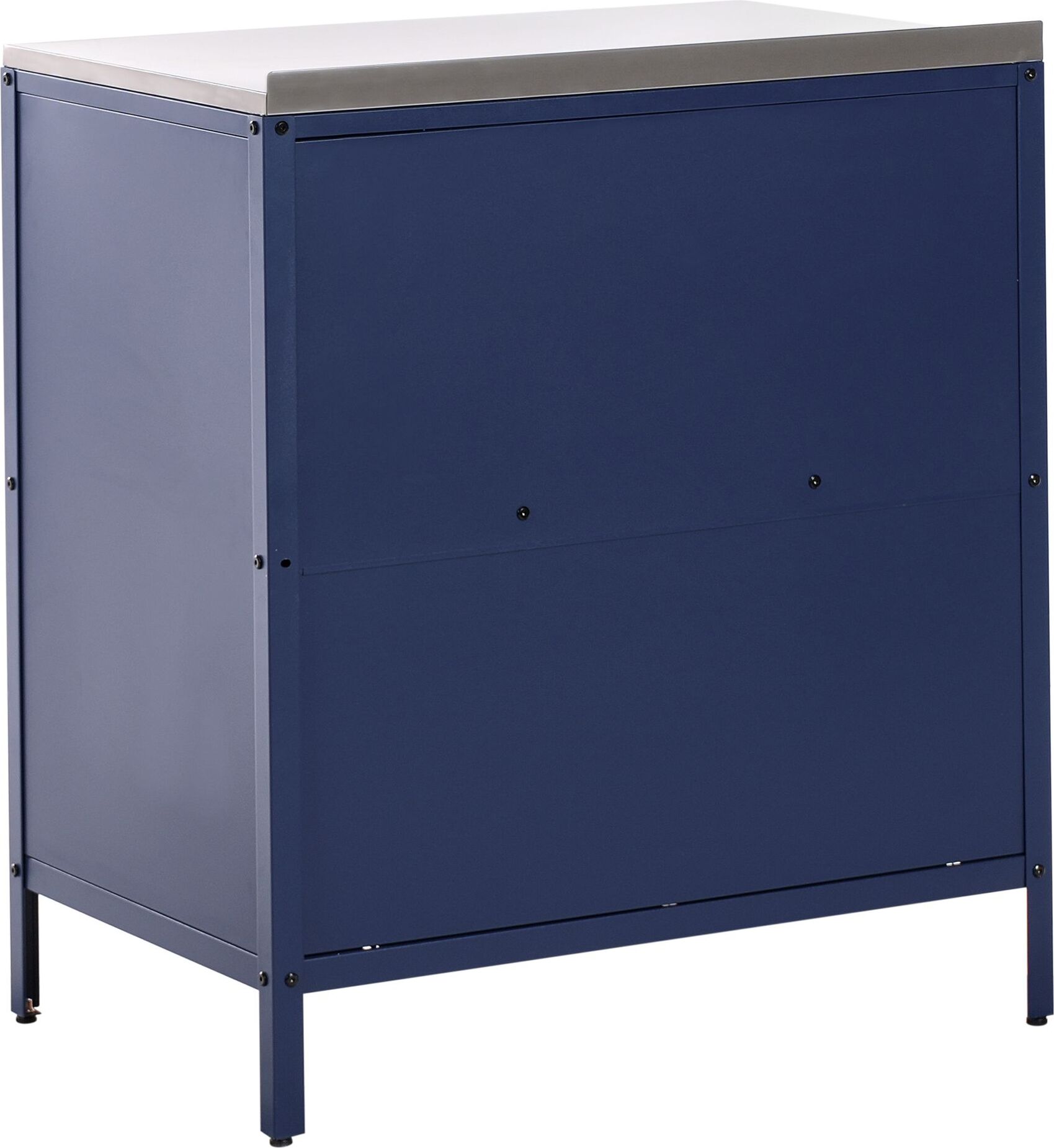 BELIANI Vonkajšia kuchynská skrinka modrá z nehrdzavejúcej ocele 2-dverová jednotka s vrchnou časťou záhradná kuchyňa jedáleň