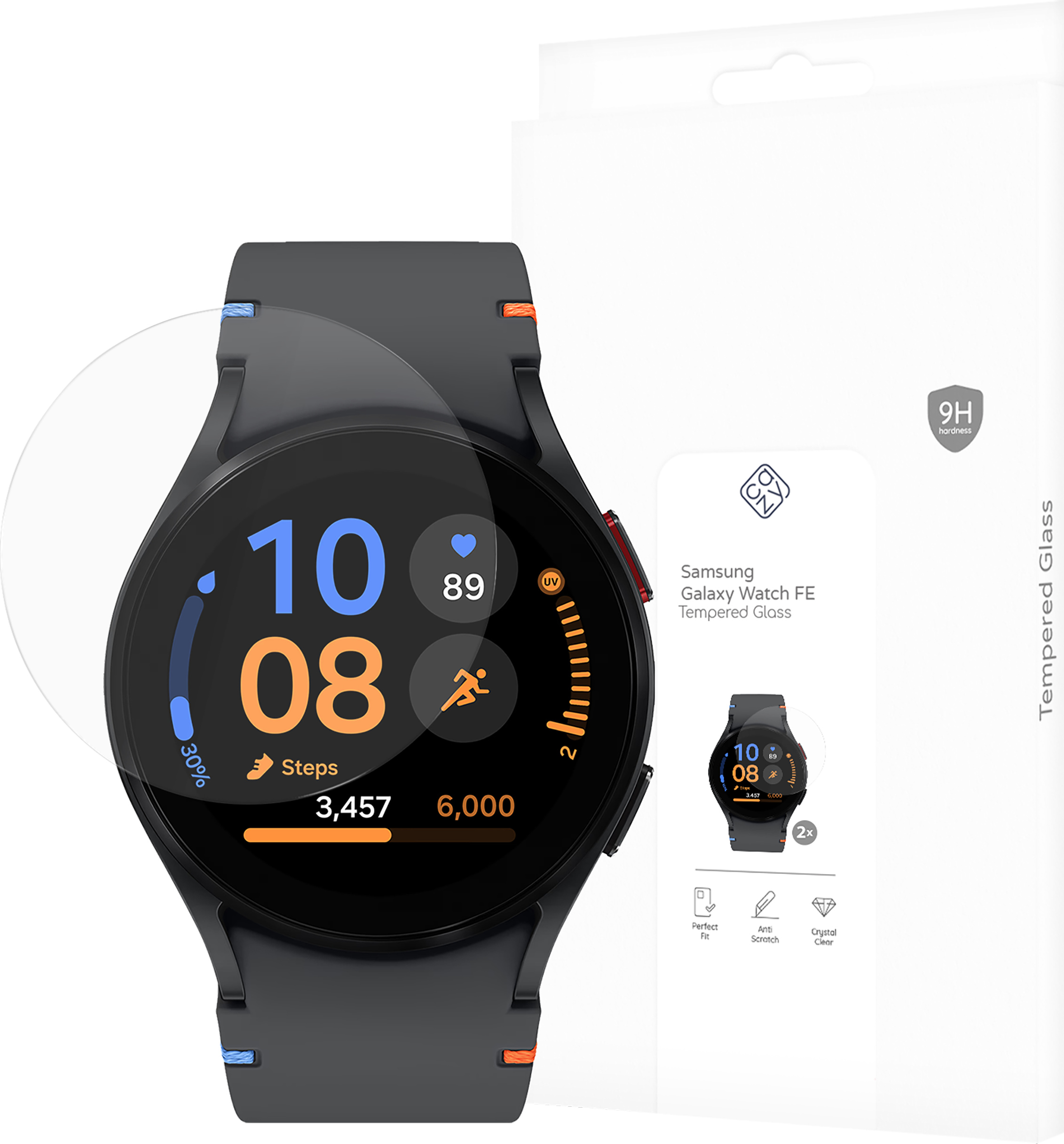 Schutzfolie Samsung Galaxy Watch FE - Panzerglas - Cazy - Transparant SPGSGWFE40MM