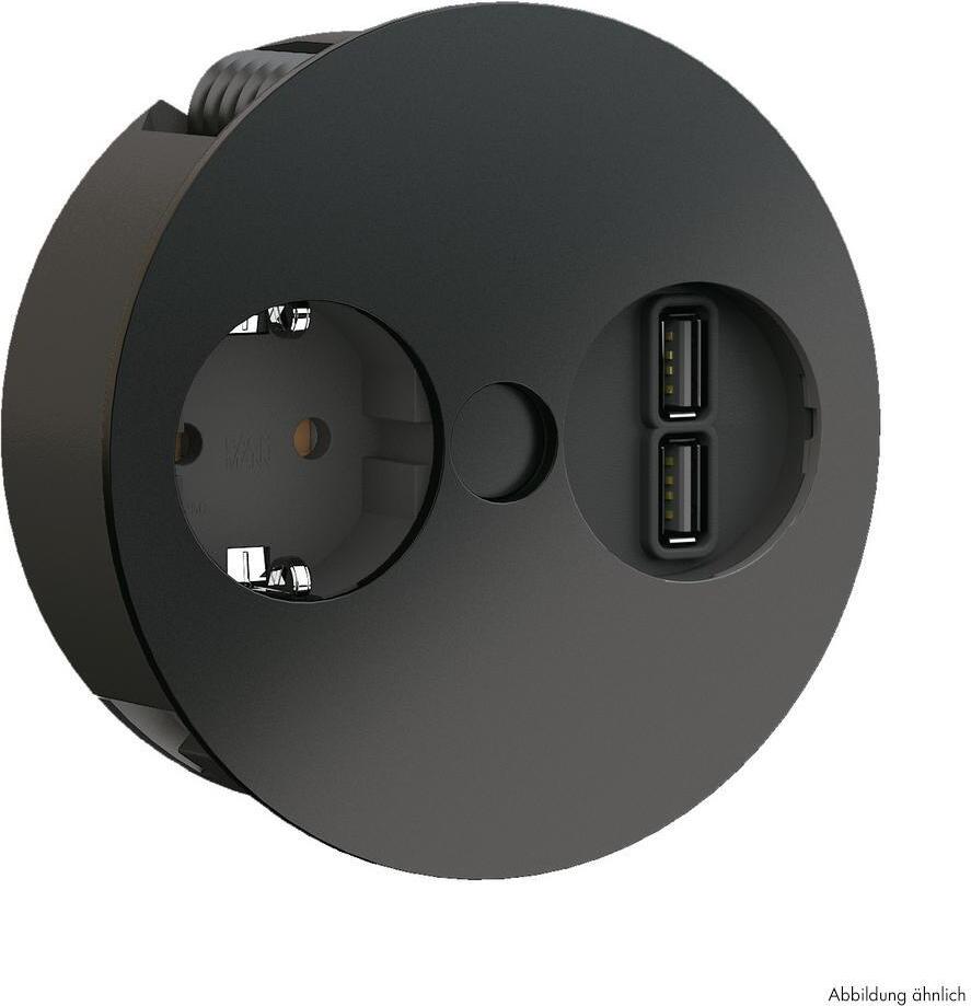 BACHMANN TWIST 931.231 Weiß matt mit Schuko-Steckdose und USB-Doppelcharger / Deutsche Norm / BACHMANN / Steckdose