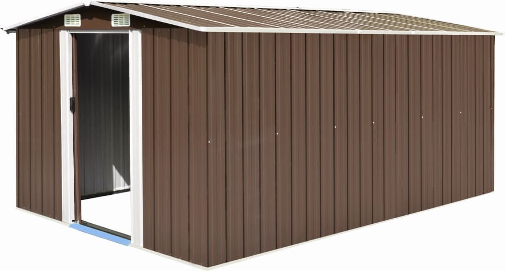 Prolenta Premium - Záhradný domček 257x392x181 cm kovový Hnedý
