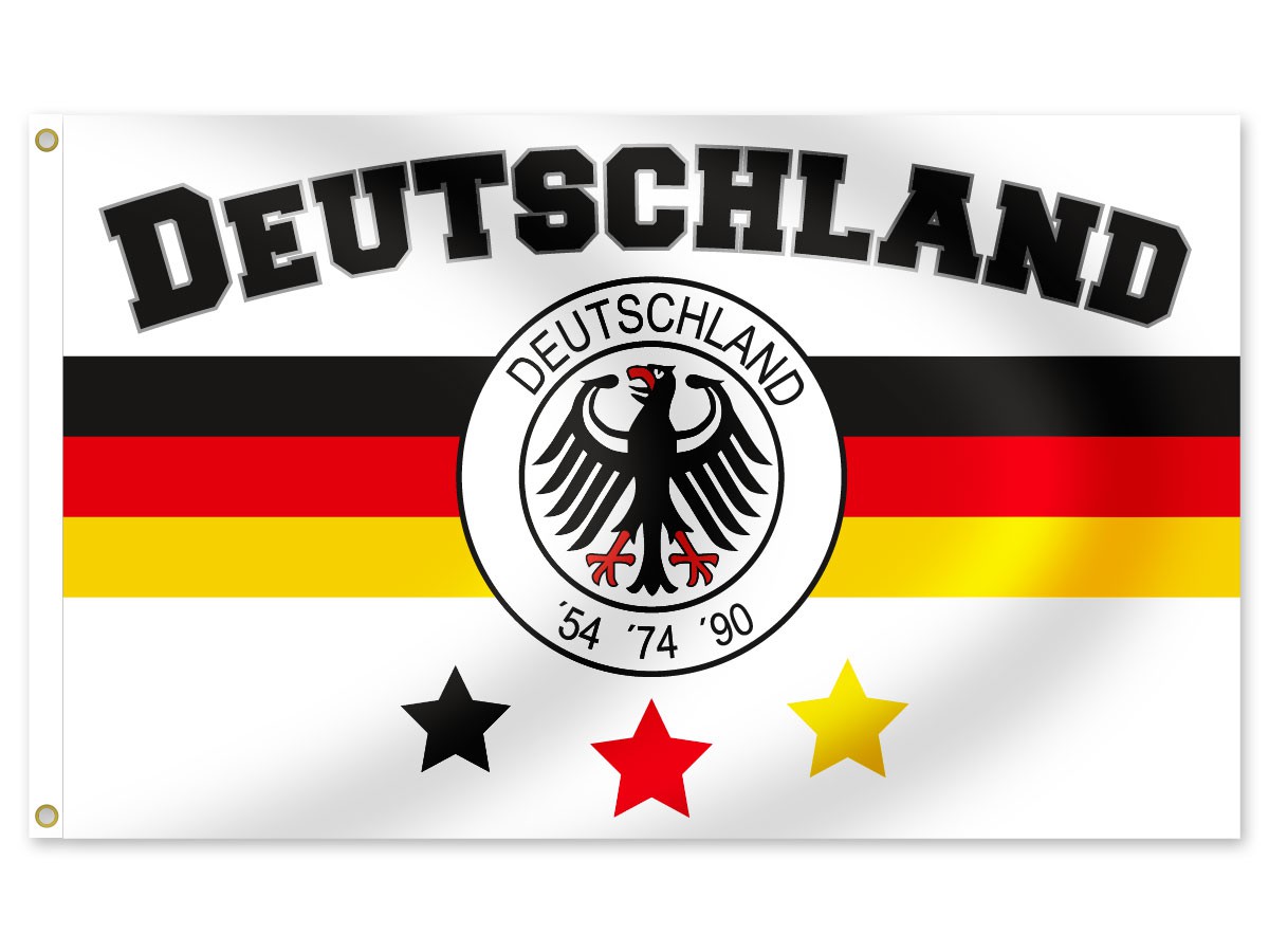 Deutschland-Flagge/Fahne mit Adler 90x150 cm Fußball Fan Schwarz-Rot-Gold EM/WM 