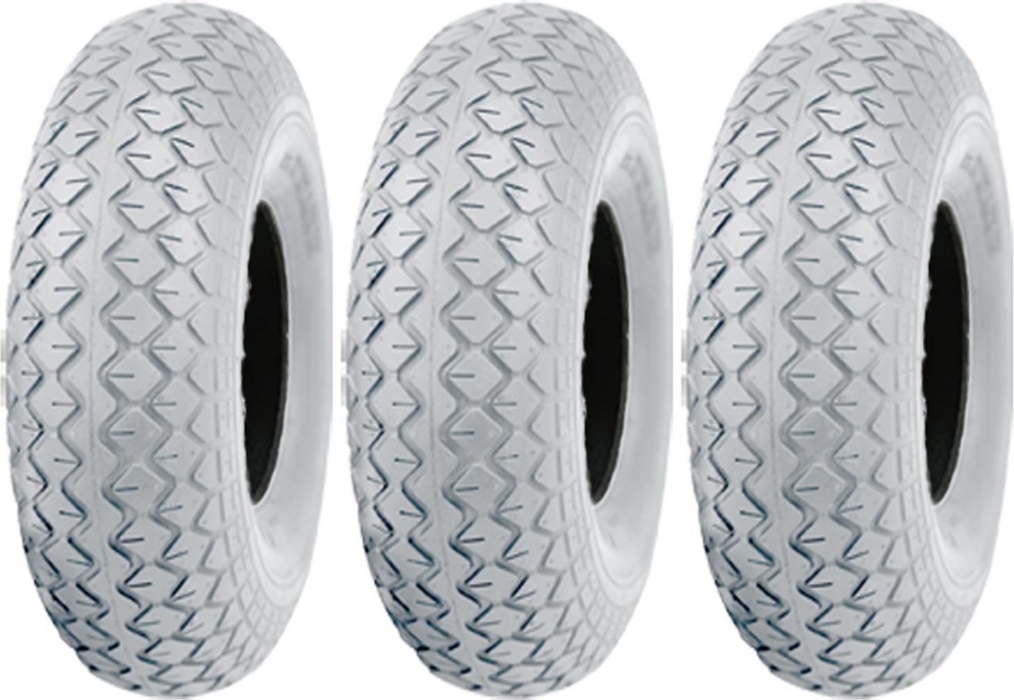 2.80/2.50-4 Šedé pneumatiky pre skútre mobility Blok pneumatík bez označenia (sada 3)