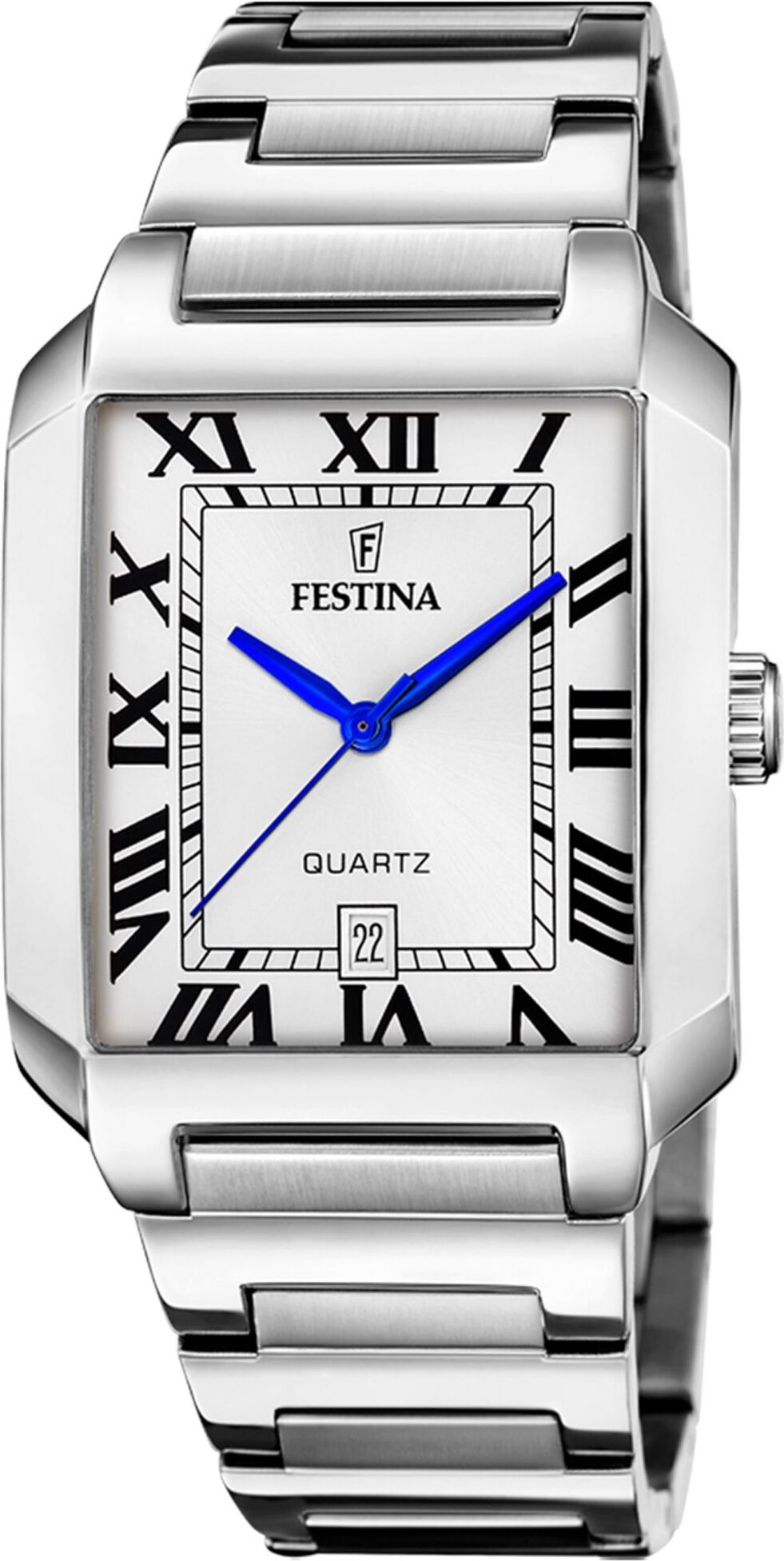 Festina F20677/1 Pánske hodinky obdĺžnikové oceľové/strieborné