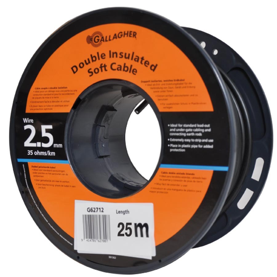 Gallagher Erd-/Zuleitungskabel 2,5mm 25m 35 Ohm/km 065011