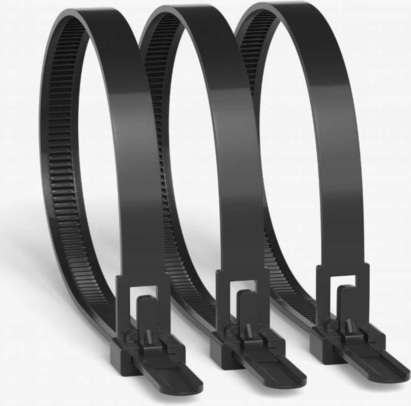 Wiederverwendbare Kabelbinder, 20,3 Cm, Schwarz, 150 Stück – Klettverschluss, Für Kabelmanagement