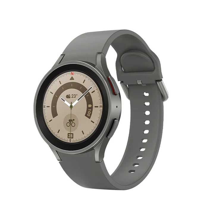 20 mm silikónový remienok SYSTEM-S pre inteligentné hodinky Samsung Galaxy Watch 5 4 v sivej farbe