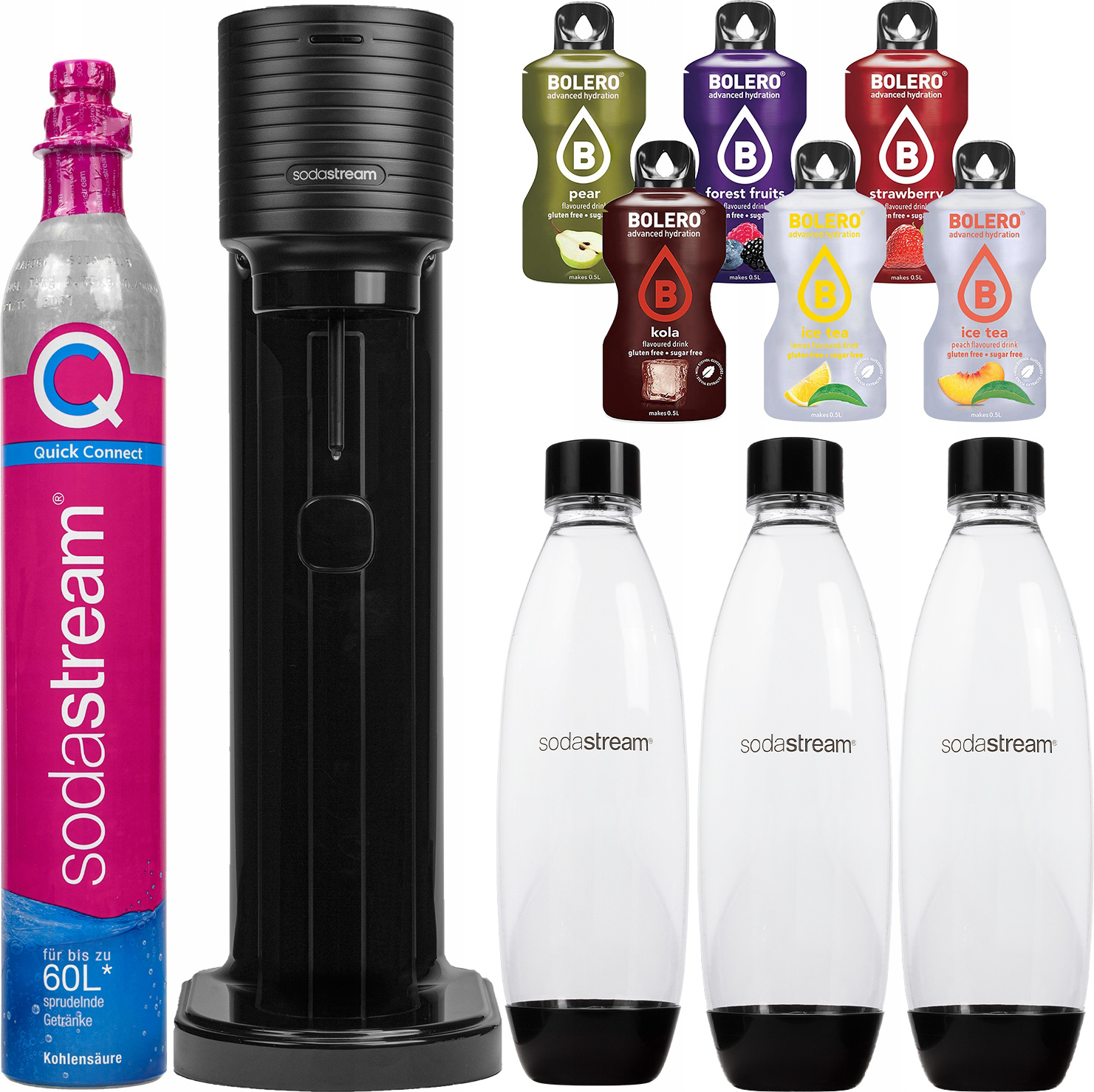 Výrobník perlivej vody SodaStream Gaia Black 3x1l fľaša s rýchlospojkou