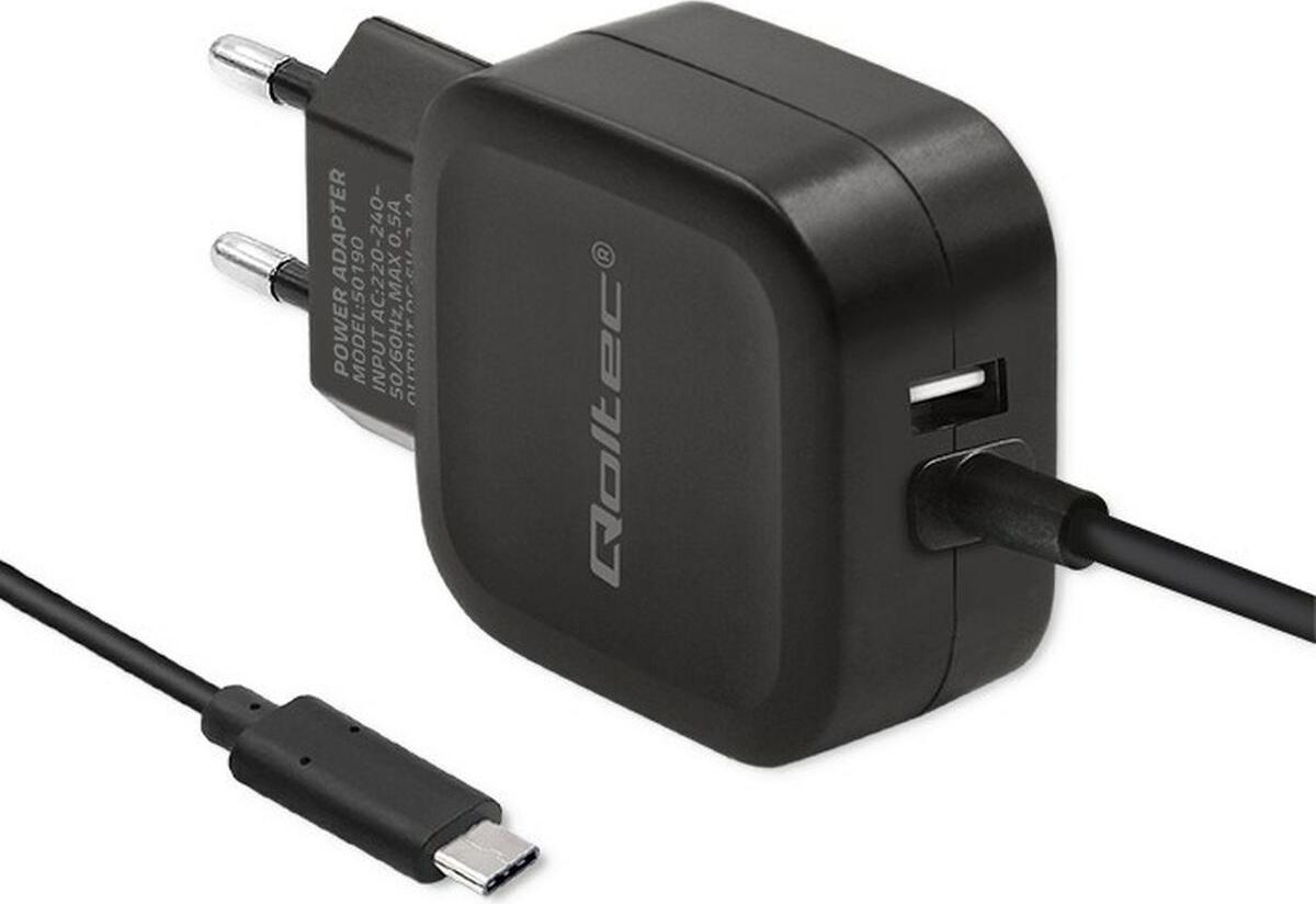 Qoltec 50190 nabíjačka mobilných zariadení Mobilný telefón, tablet, telefón, univerzálna čierna AC Indoor