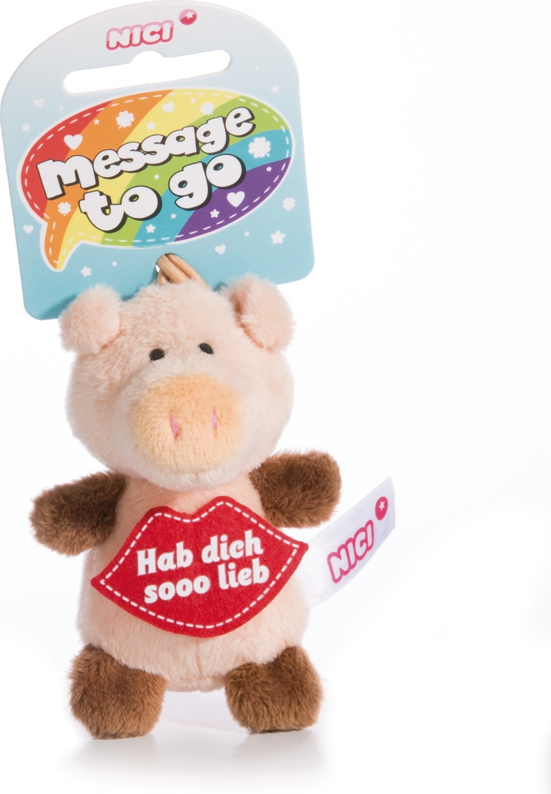 Nici 44868 Message to Go Loop 8cm Schwein – Hab dich sooo lieb