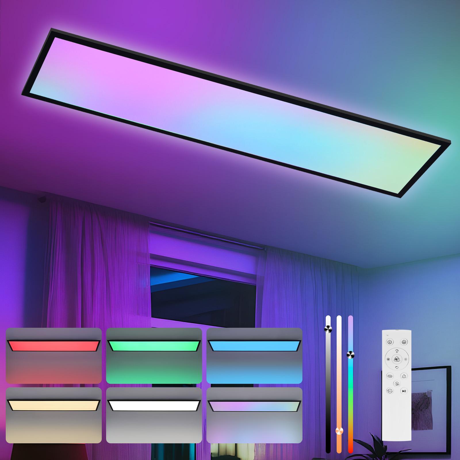 BLNAN RGB LED Deckenleuchte Dimmbar mit Fernbedienung, 24W Deckenlampe Panel mit Farbwechsel