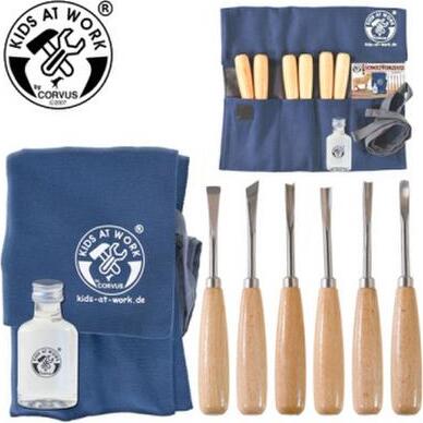 Corvus Schnitzwerkzeuge 6-tlg. In Rolle