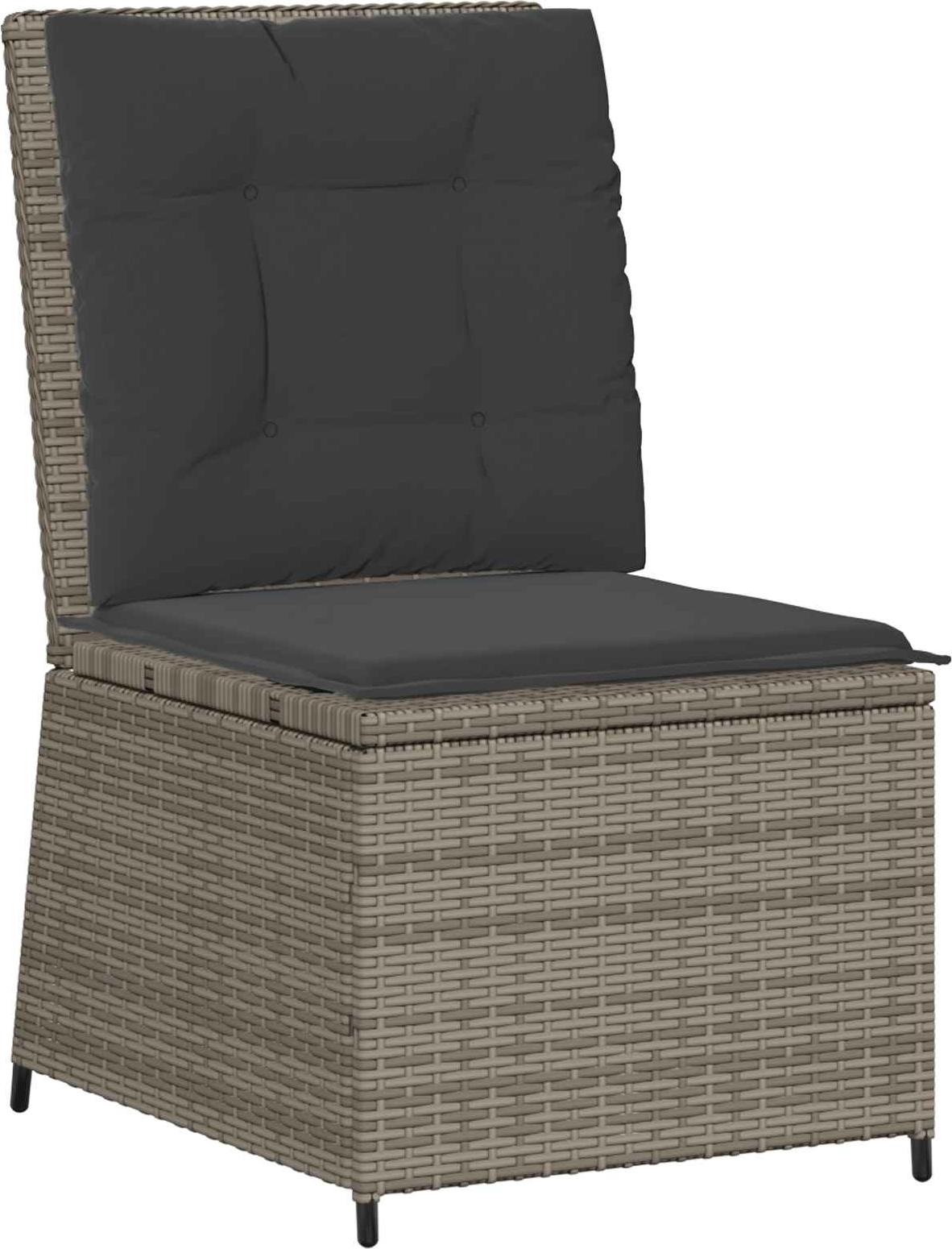 vidaXL Záhradná pohovka s vankúšmi Grey Poly Rattan