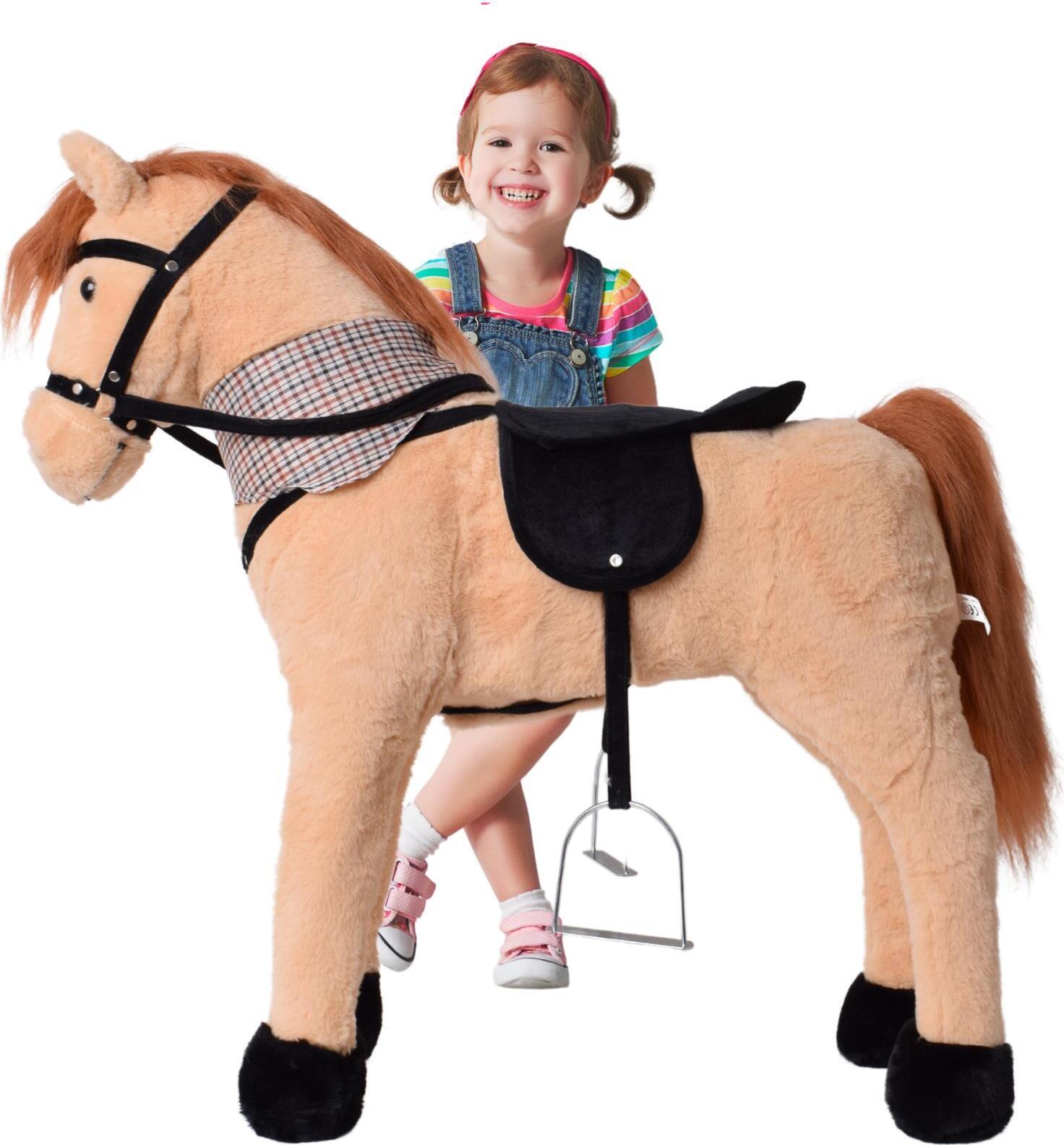 TE-IMPORTE TE-Trend Reitpferd 70 cm Spielzeug Schaukelpferd Pferd zum Draufsitzen Stehpferd