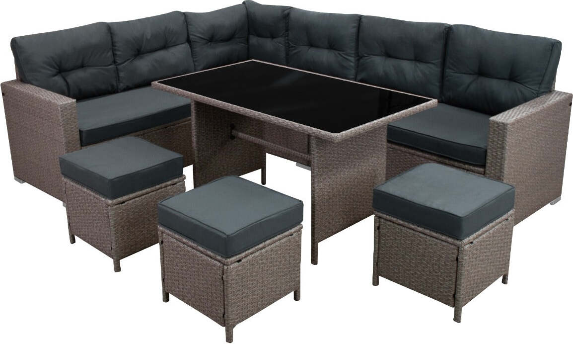 Sedacia súprava lounge záhradný nábytok sedacia súprava ratan polyratan záhradná súprava sivá