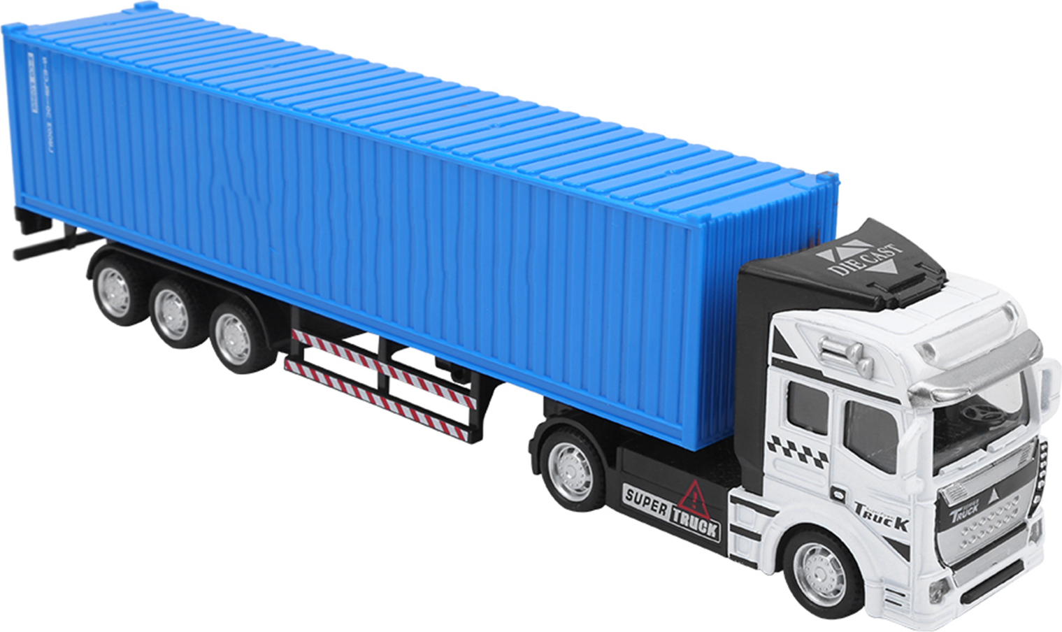 Cocosity 1: 48 Legierung Container Truck Modell Spielzeug hoch Simulation Kinder Auto Spielzeug Fahrzeug (blau Container Truck Modell)