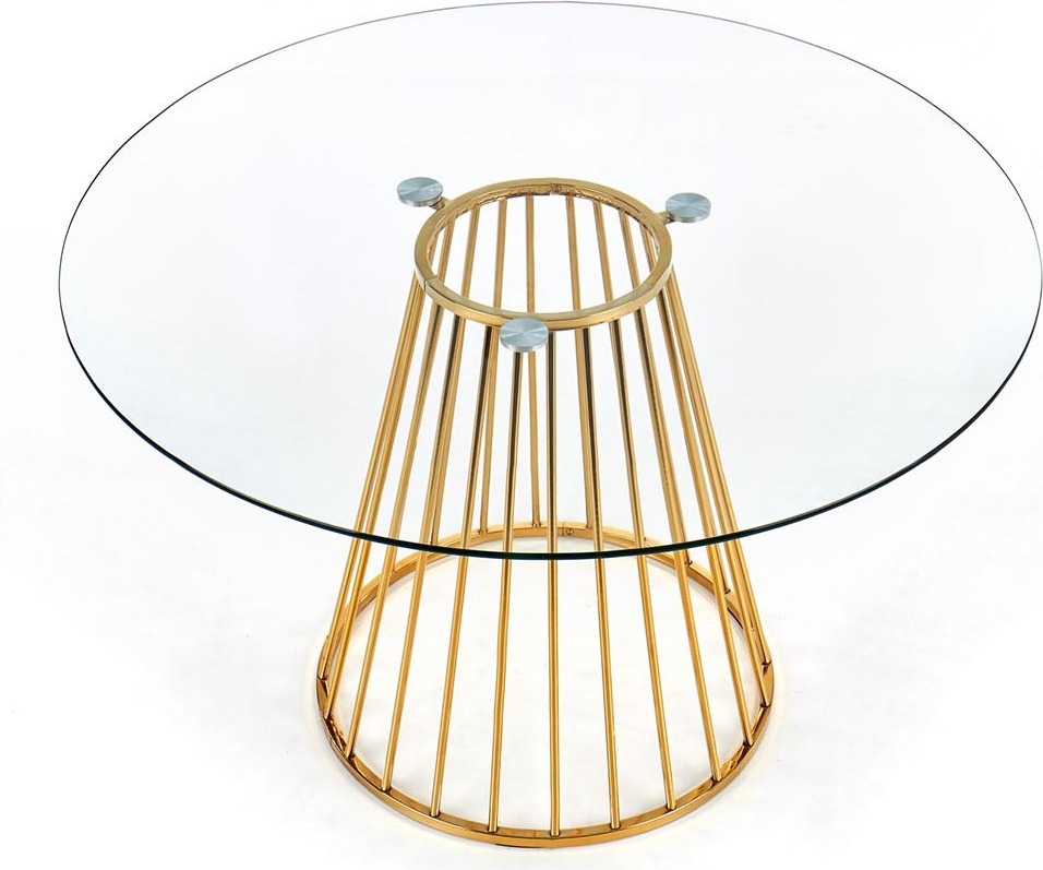 Halmar Rundes Glas Esstisch Liverpool - transparent / golden V-CH-LIVERPOOL-ST