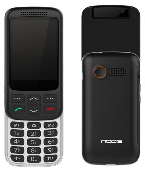 NODIS ND-D80 Handy 7,11 cm (2.8") Schwarz, Weiß Seniorentelefon