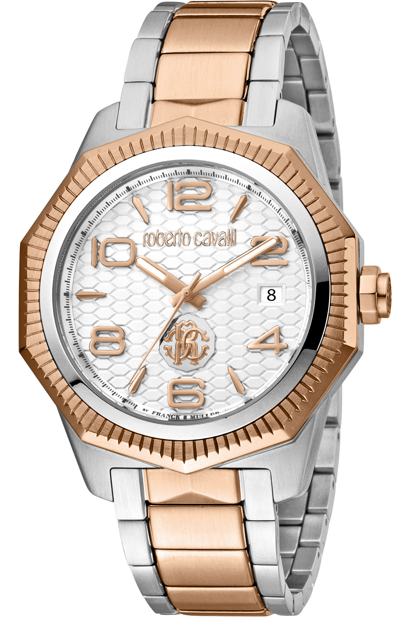 Roberto Cavalli by Franck Muller RV1G119M0081 strieborné pánske hodinky z ružového zlata NEW