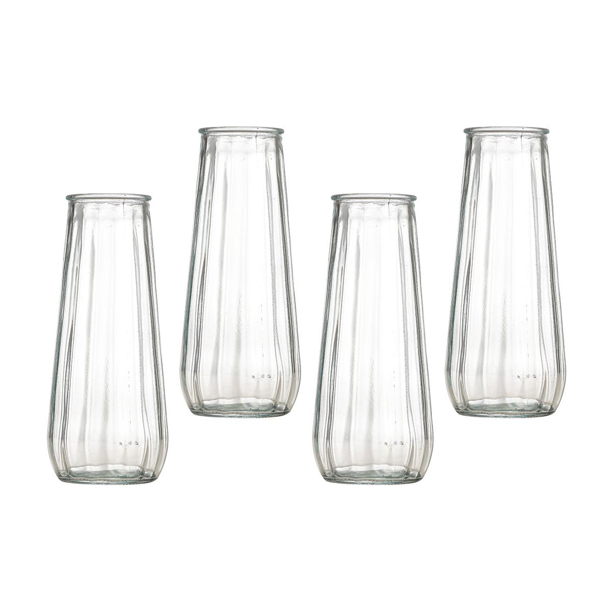 4x Glasvasen 20cm,Deko Blumen Vase,klein Väschen