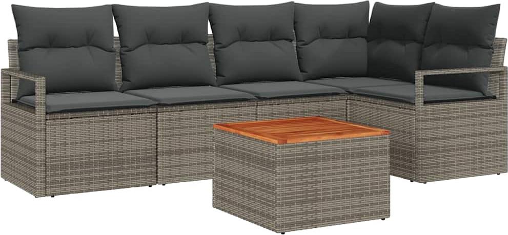 vidaXL Záhradná sedacia súprava 6 ks šedá